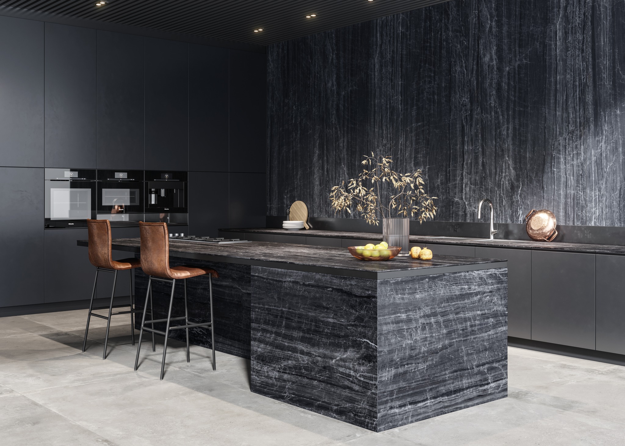 PORCELANATO NERO CARESSI 120X250 ROCA